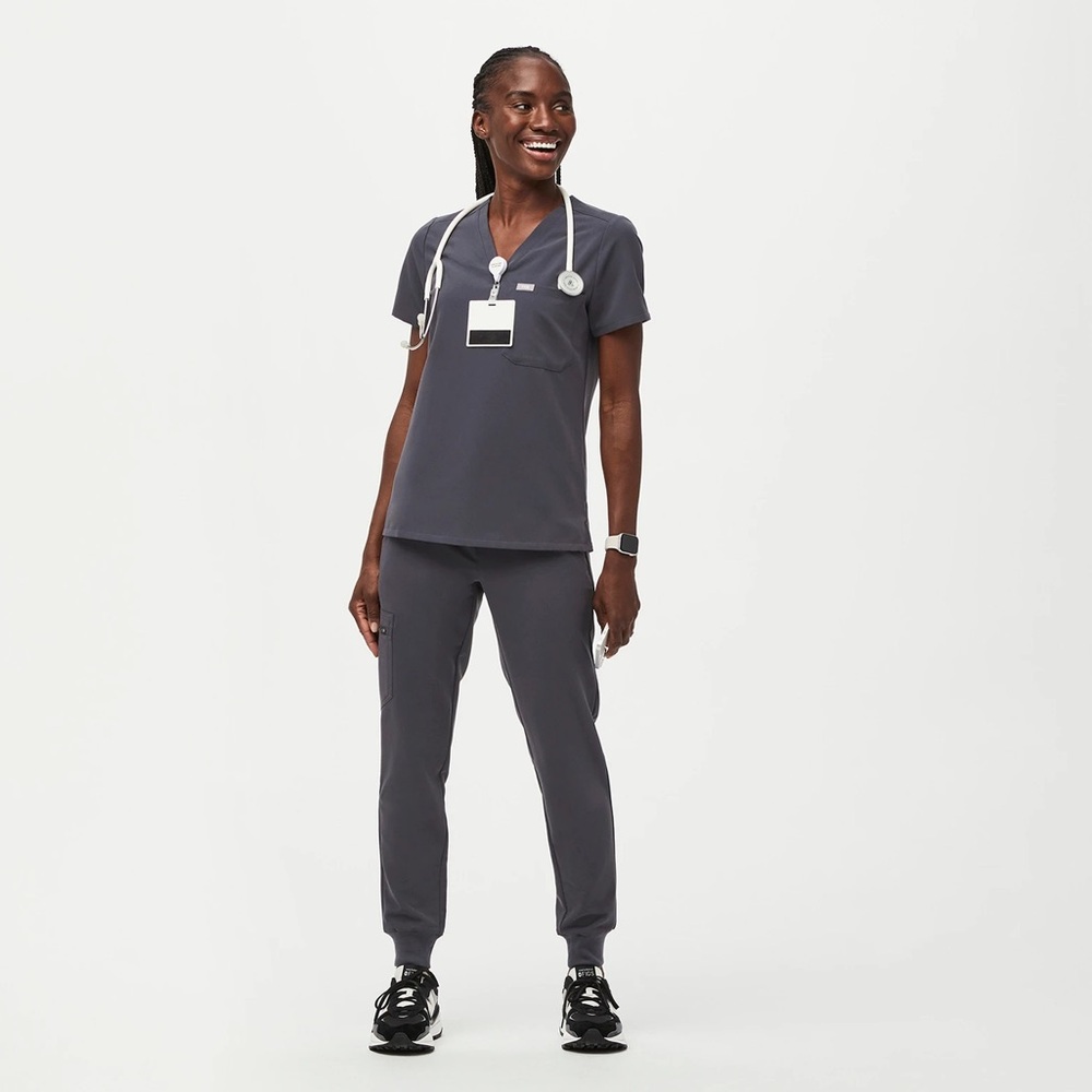 Figs Women's Charcoal Gray Track Joggers